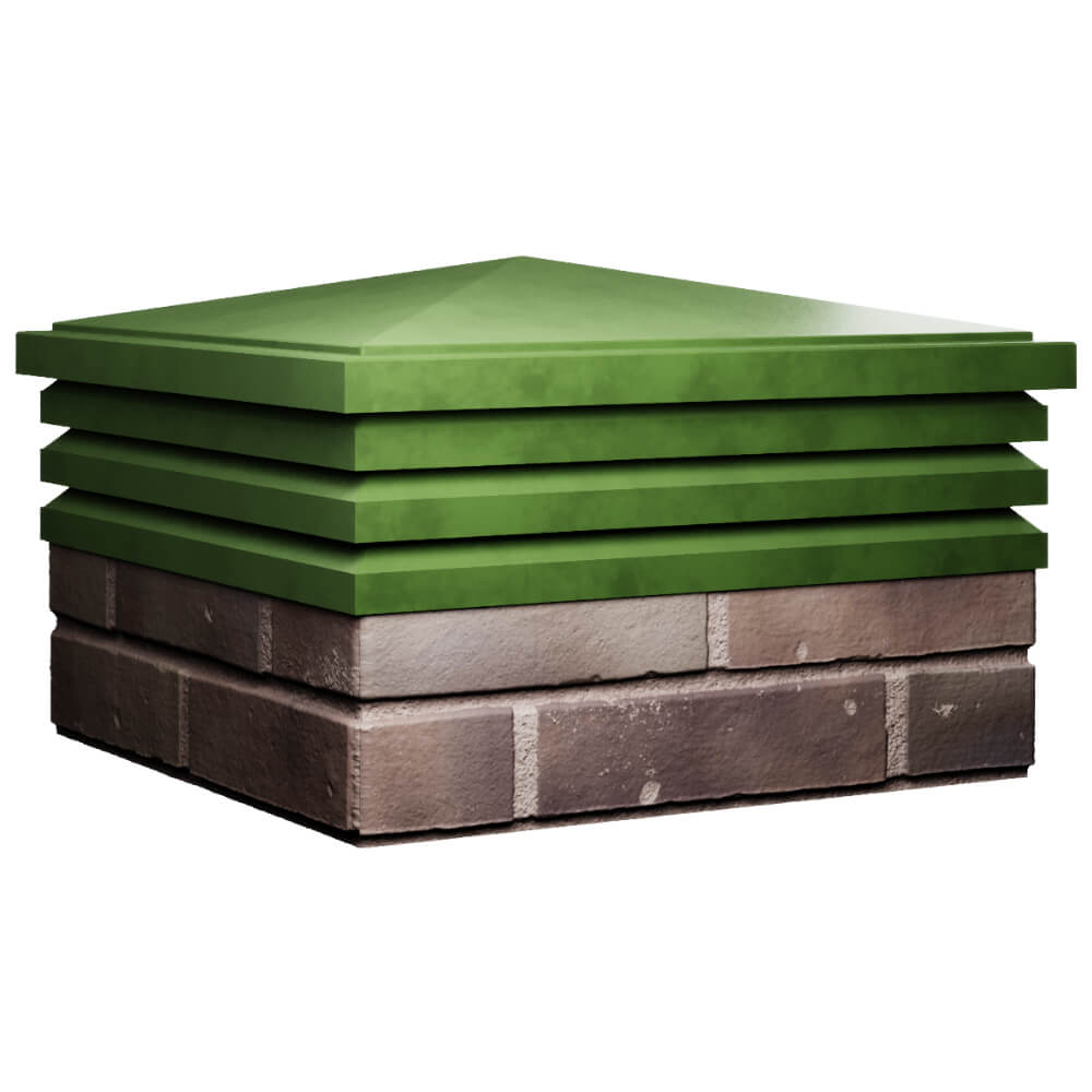 Колпак Zking Бона ХайТек Зеленый на столб 2х2 кирпича (513х513мм) в Минске фото