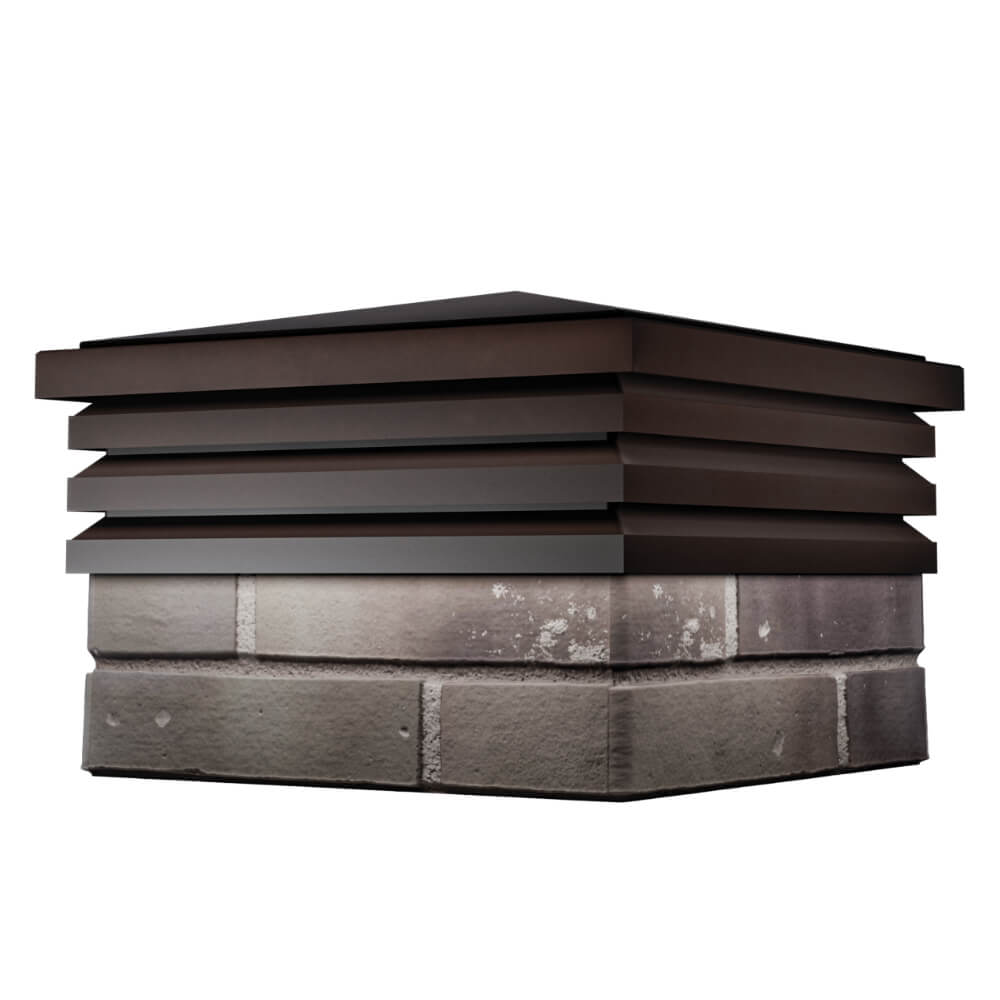 Колпак Zking Бона ХайТек Коричневый на столб 1.5х1.5 кирпича (385х385мм) в Минске фото