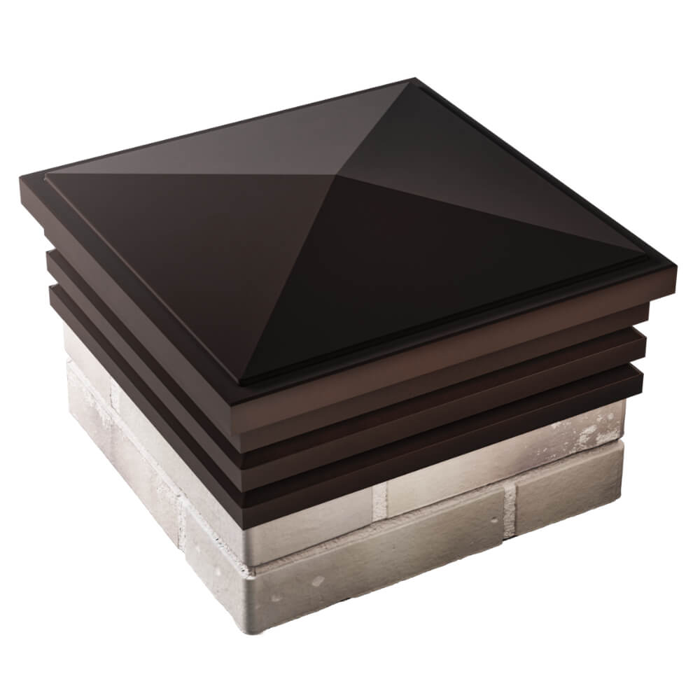 Колпак Zking Бона ХайТек Коричневый на столб 1.5х1.5 кирпича (385х385мм) в Минске фото