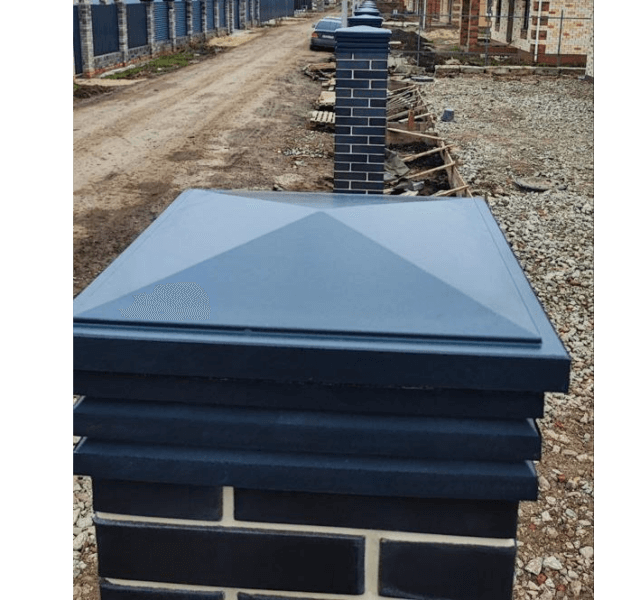 Колпак Zking Бона ХайТек Серый на столб 1.5х1.5 кирпича (385х385мм) в Минске фото