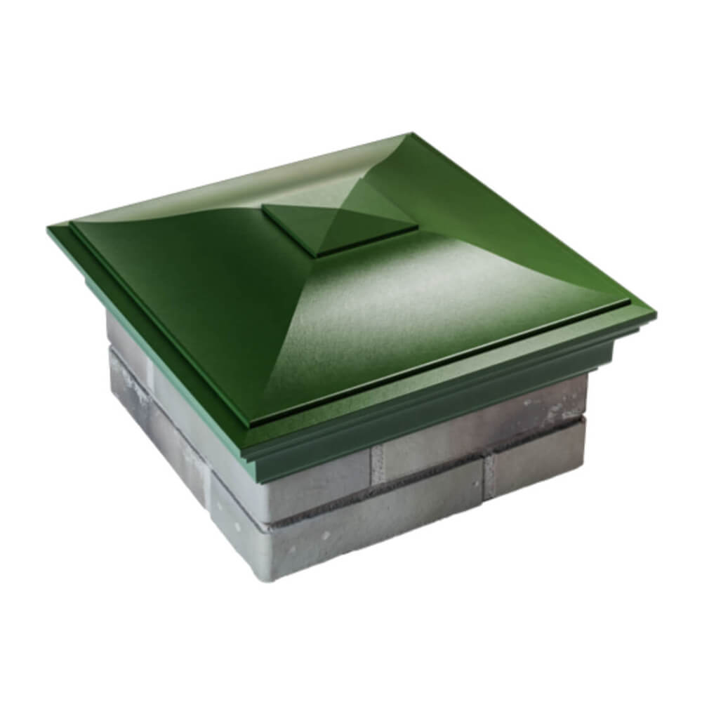Колпак Zking Монблан Зеленый на столб 1.5х1.5 еврокирпича 0.7НФ (355х355мм) в Минске фото