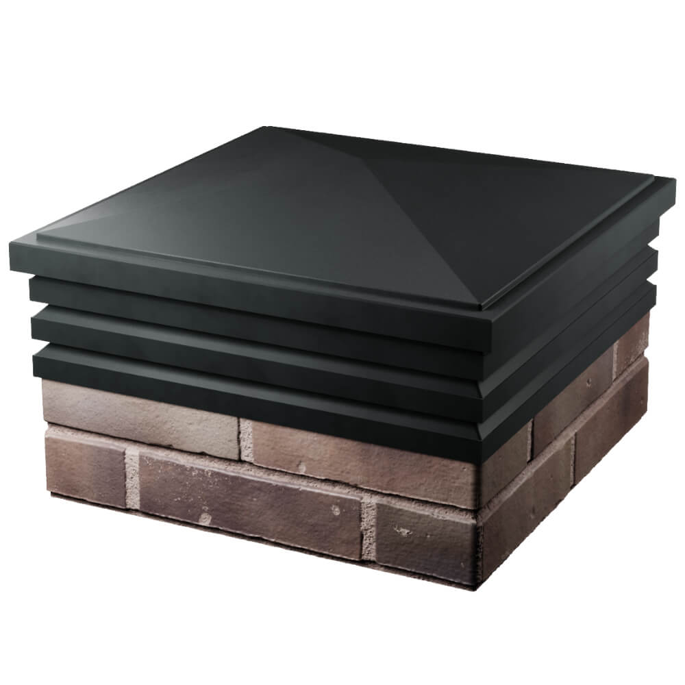 Колпак Zking Бона ХайТек Черный на столб 2х2 кирпича (513х513мм) в Минске фото