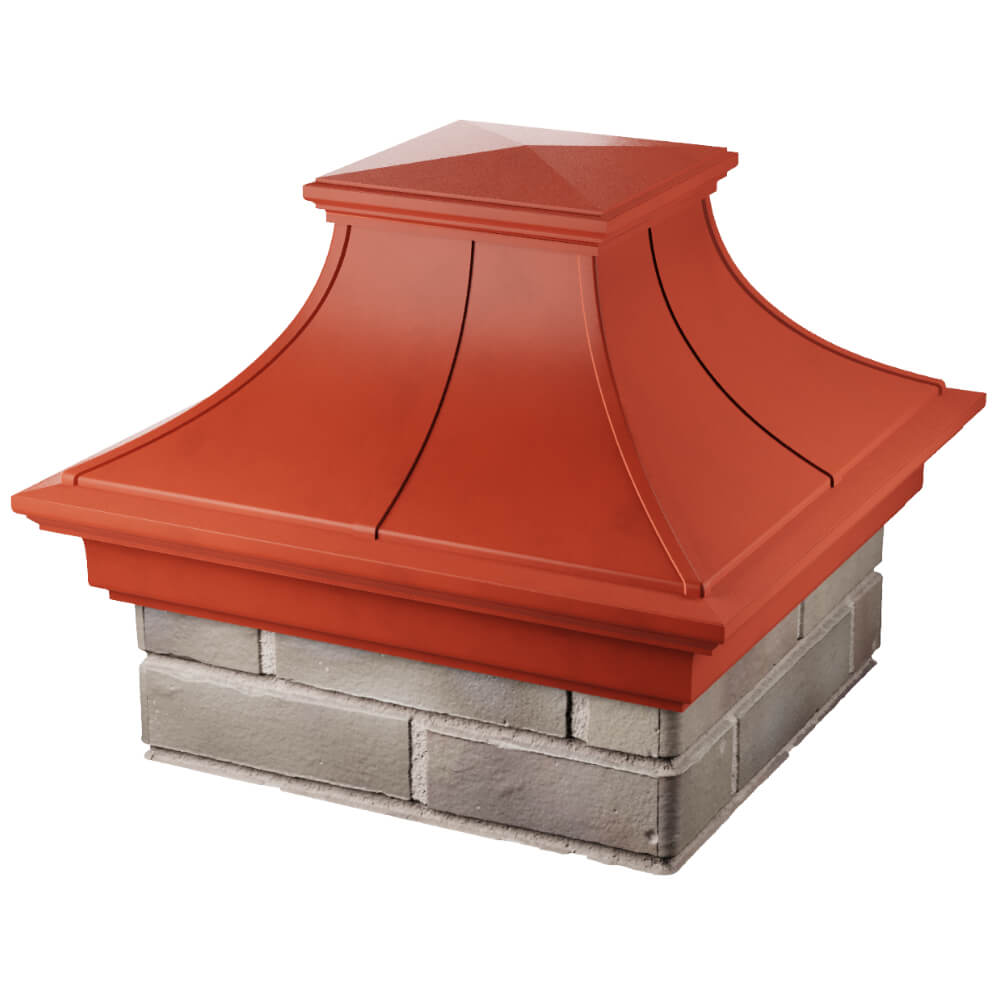 Колпак Zking Монблан Премиум Красный на столб 1.5х1.5 кирпича (385х385мм) в Минске фото
