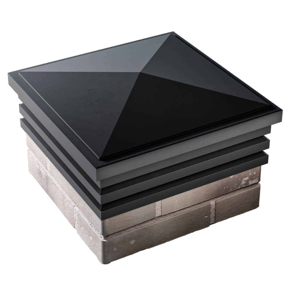 Колпак Zking Бона ХайТек Черный на столб 1.5х1.5 кирпича (385х385мм) в Минске фото