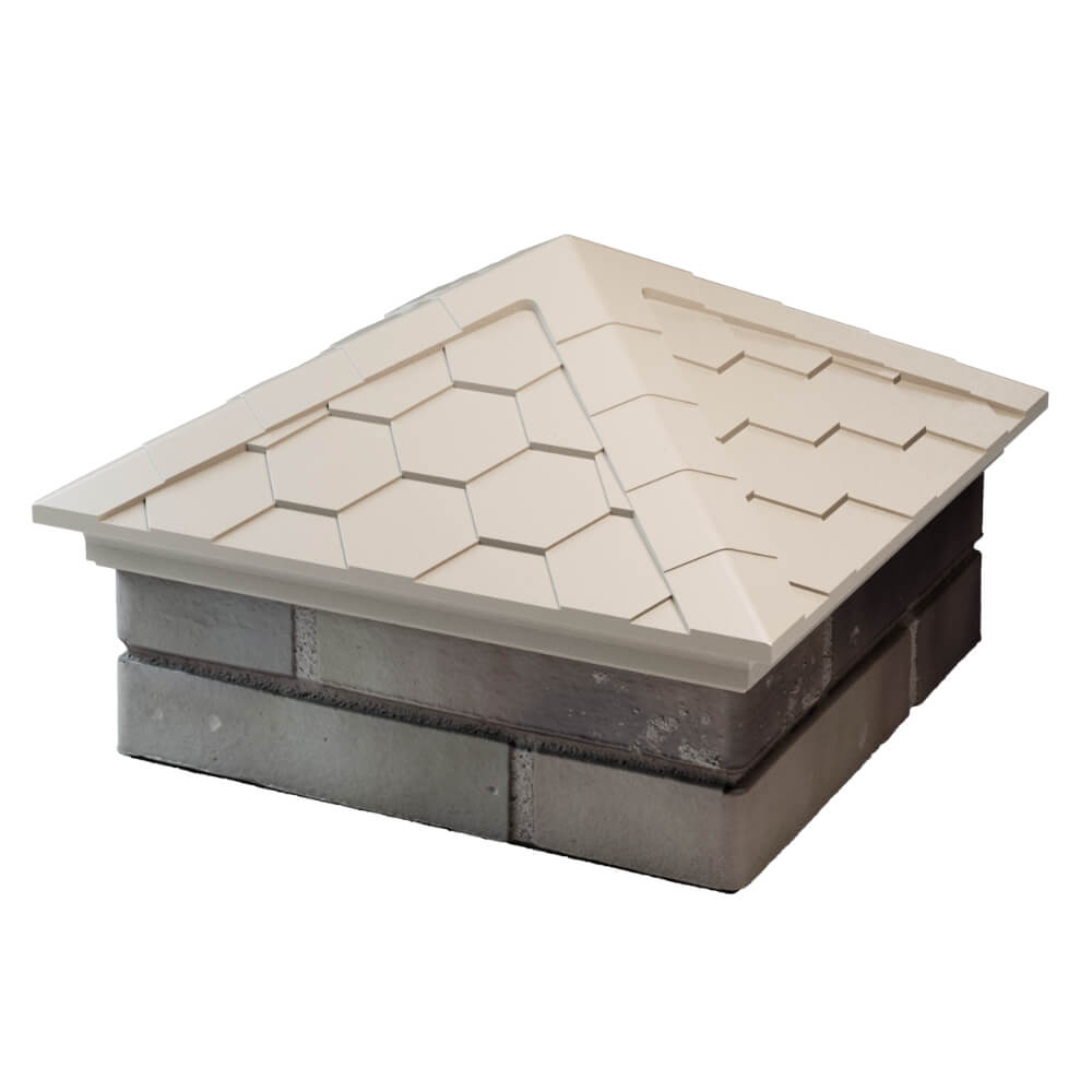 Колпак Zking Эверест Бежевый на столб 1.5х1.5 кирпича (390х390мм) в Минске фото