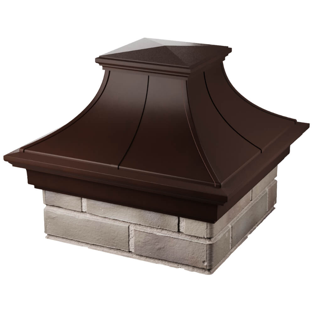 Колпак Zking Монблан Премиум Коричневый на столб 1.5х1.5 кирпича (385х385мм) в Минске фото