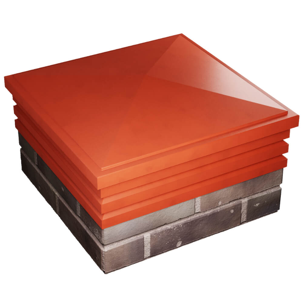 Колпак Zking Бона ХайТек Красный на столб 2х2 кирпича (513х513мм) в Минске фото