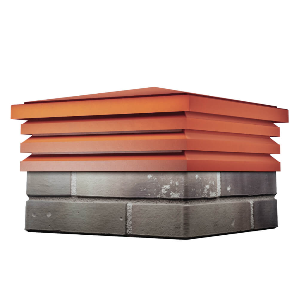 Колпак Zking Бона ХайТек Красный на столб 1.5х1.5 кирпича (385х385мм) в Минске фото