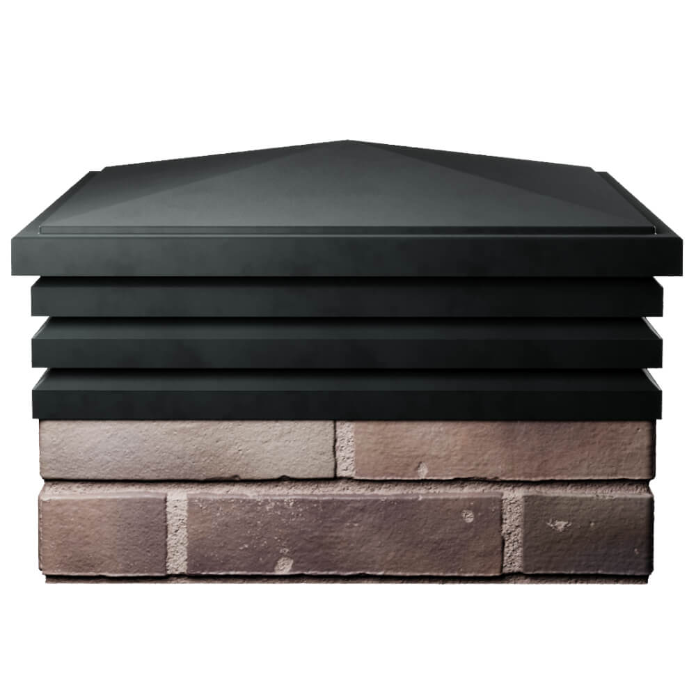 Колпак Zking Бона ХайТек Черный на столб 2х2 кирпича (513х513мм) Минск фото