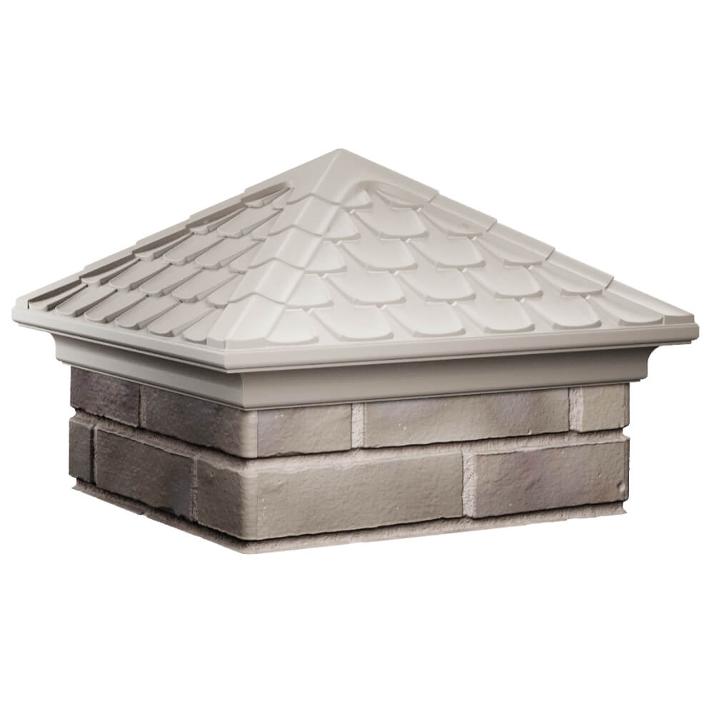 Колпак Zking Эльбрус Бежевый на столб 1.5х1.5 кирпича (385х385мм) в Минске фото