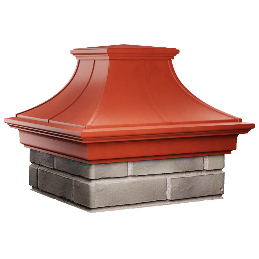 Колпак Zking Монблан Премиум Красный на столб 1.5х1.5 кирпича (385х385мм) в Минске фото