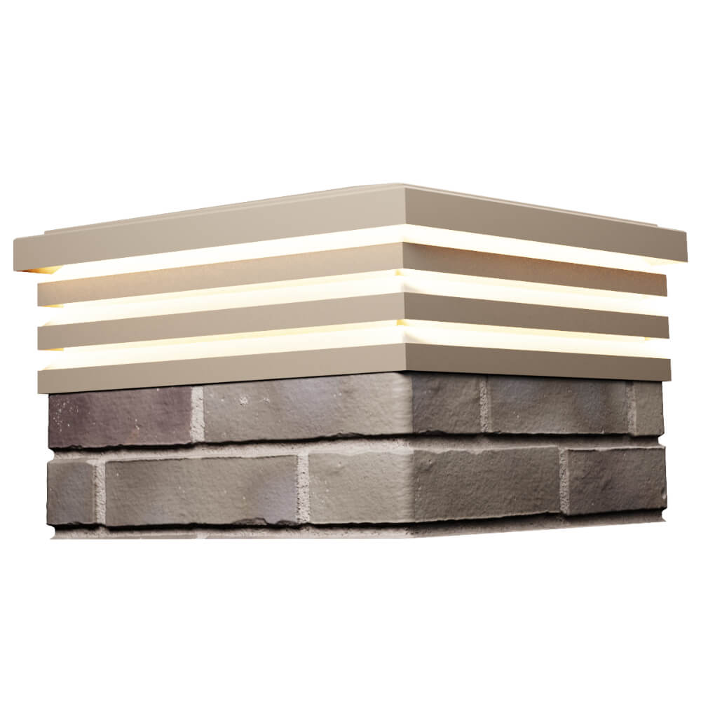 Колпак Zking Бона ХайТек Бежевый на столб 1.5х1.5 кирпича (385х385мм) с подсветкой в Минске фото