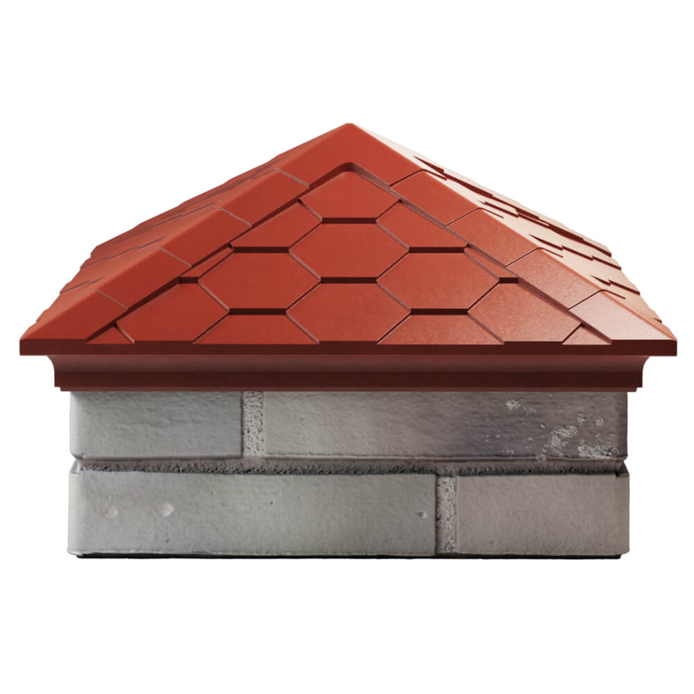 Колпак Zking Эверест Красный на столб 1.5х1.5 кирпича (390х390мм) Минск фото