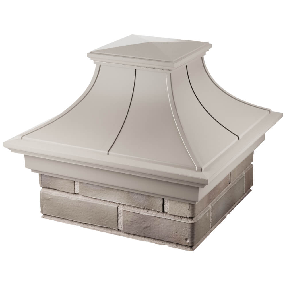 Колпак Zking Монблан Премиум Бежевый на столб 1.5х1.5 кирпича (385х385мм) в Минске фото