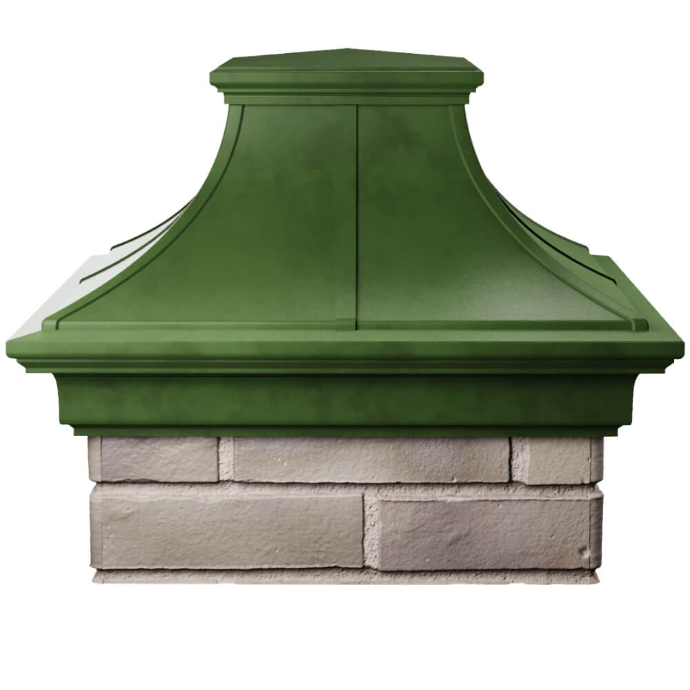 Колпак Zking Монблан Премиум Зеленый на столб 1.5х1.5 кирпича (385х385мм) Минск фото