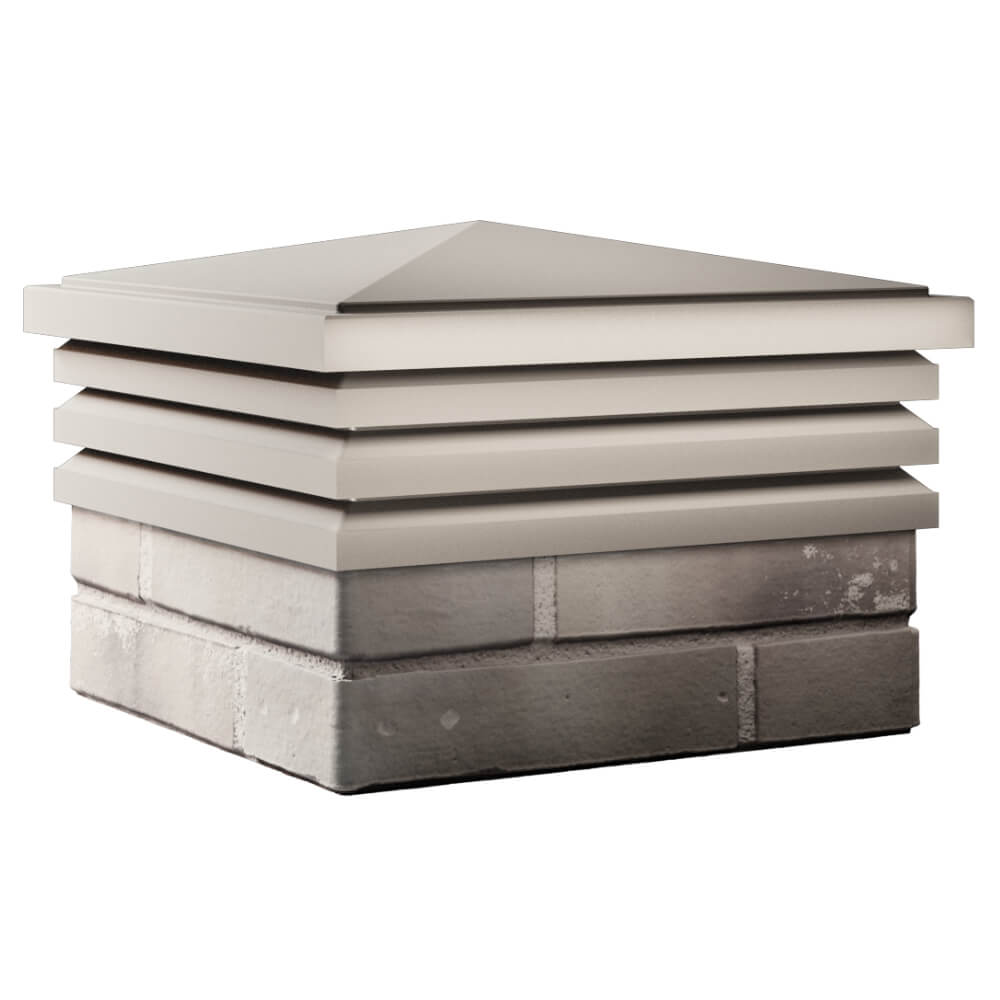 Колпак Zking Бона ХайТек Бежевый на столб 1.5х1.5 кирпича (385х385мм) в Минске фото