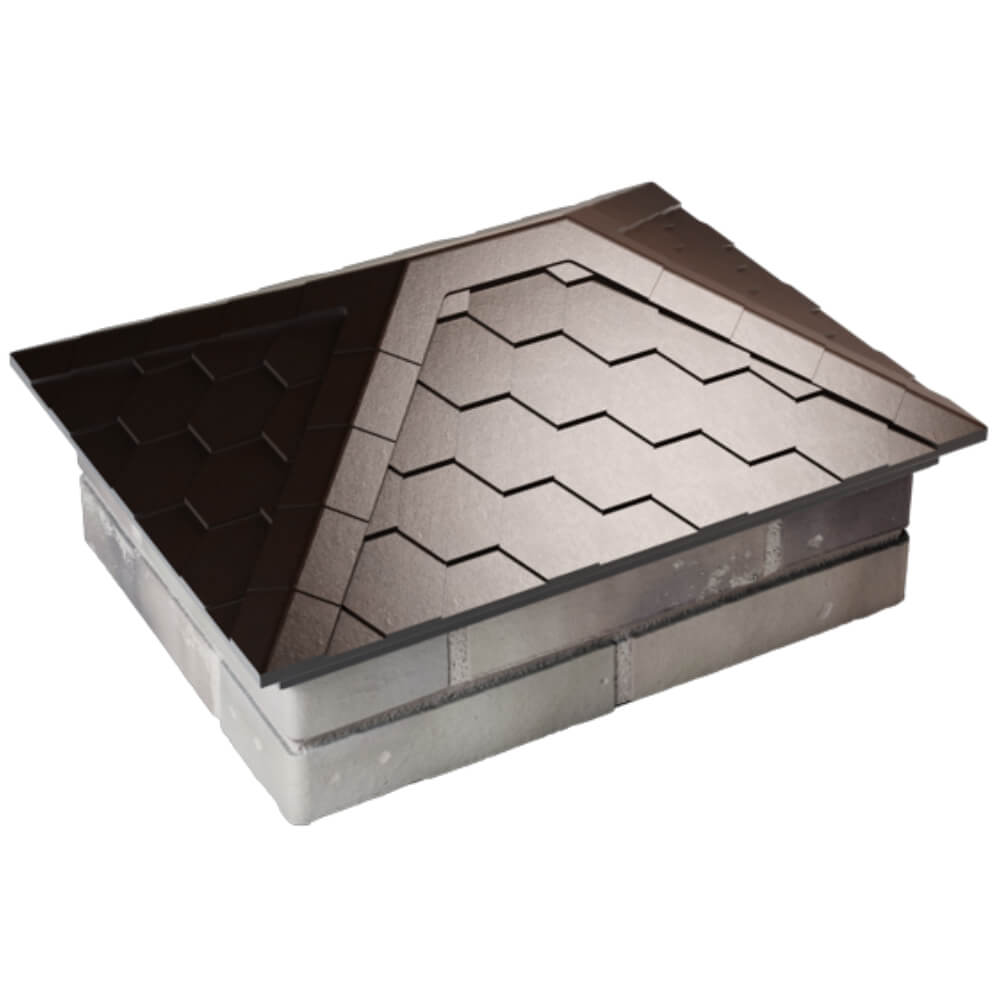 Колпак Zking Эверест Коричневый на столб 2х1.5 кирпича (520х390мм) Минск фото