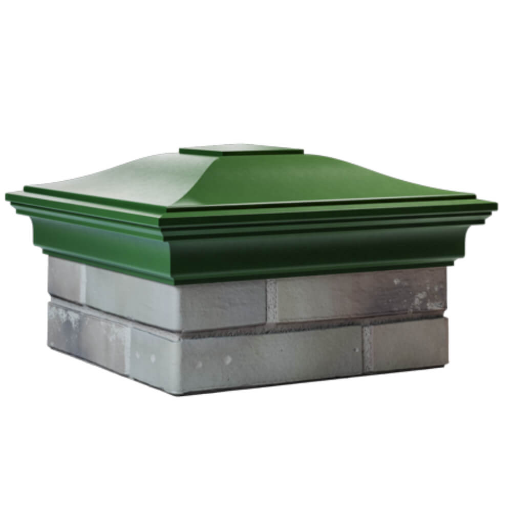 Колпак Zking Монблан Зеленый на столб 1.5х1.5 кирпича (385х385мм) в Минске фото