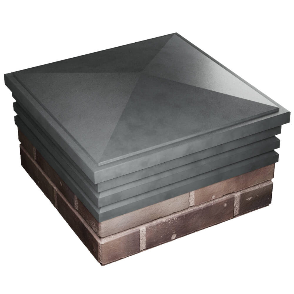 Колпак Zking Бона ХайТек Серый на столб 2х2 кирпича (513х513мм) в Минске фото