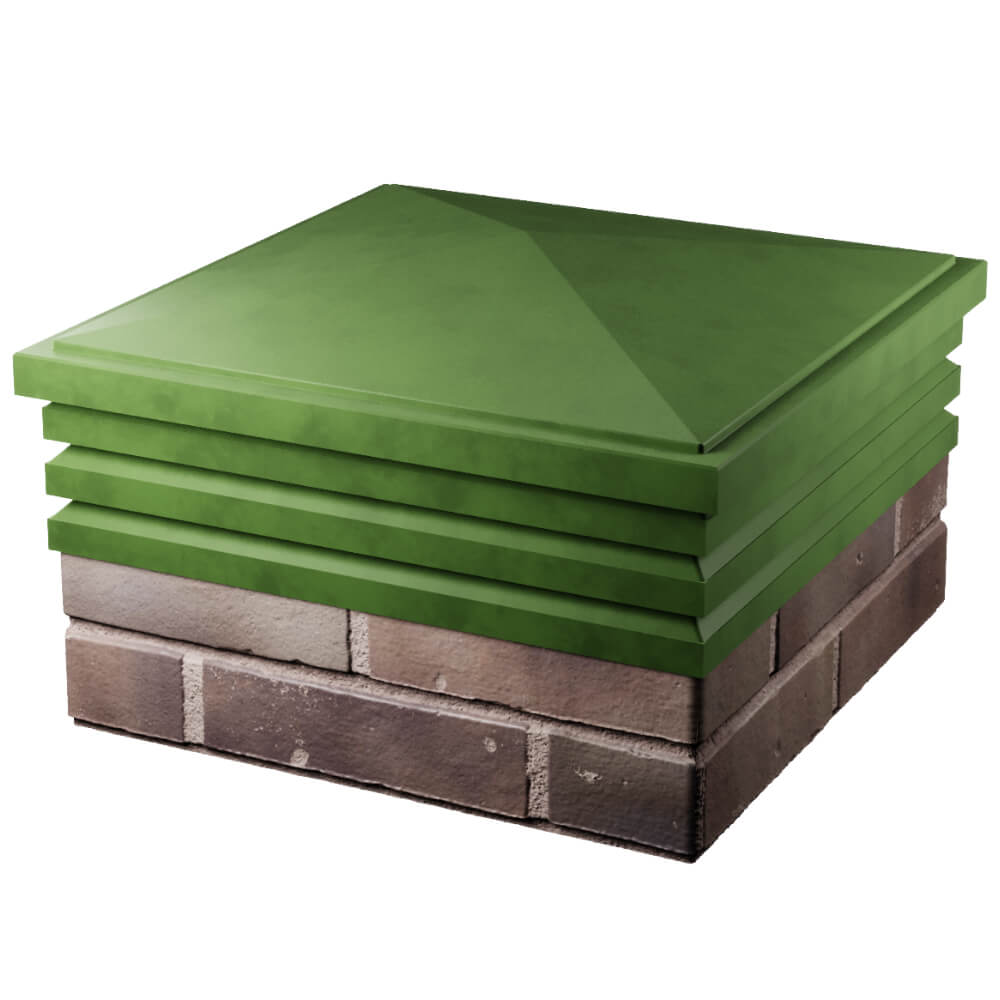 Колпак Zking Бона ХайТек Зеленый на столб 2х2 кирпича (513х513мм) в Минске фото