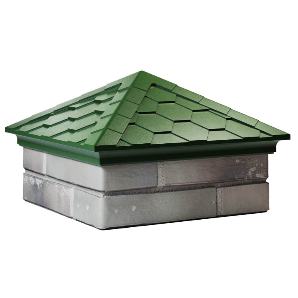 Колпак Zking Эверест Зеленый на столб 1.5х1.5 кирпича (390х390мм) в Минске фото