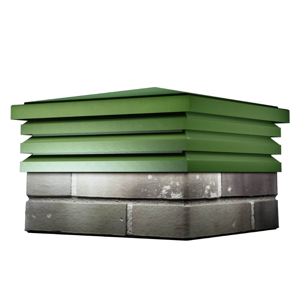 Колпак Zking Бона ХайТек Зеленый на столб 1.5х1.5 кирпича (385х385мм) в Минске фото