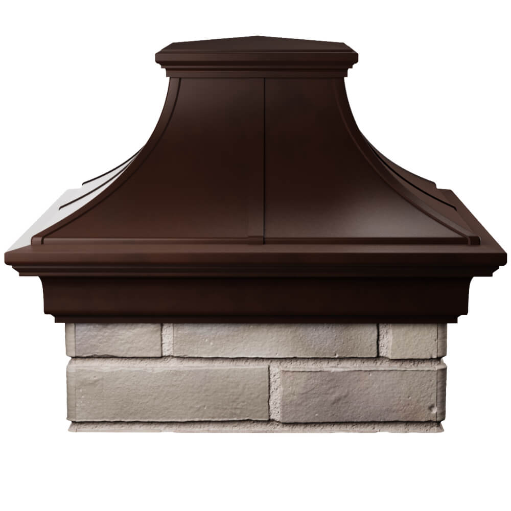 Колпак Zking Монблан Премиум Коричневый на столб 1.5х1.5 кирпича (385х385мм) Минск фото
