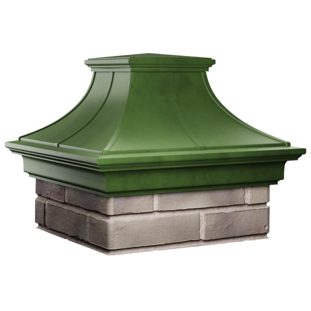 Колпак Zking Монблан Премиум Зеленый на столб 1.5х1.5 кирпича (385х385мм) в Минске фото