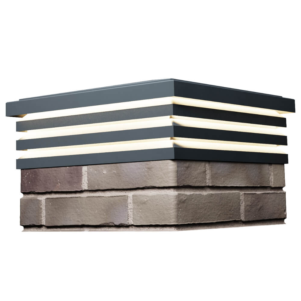 Колпак Zking Бона ХайТек Серый на столб 1.5х1.5 кирпича (385х385мм) с подсветкой в Минске фото