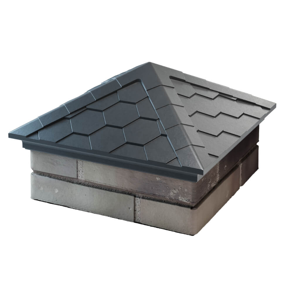 Колпак Zking Эверест Серый на столб 1.5х1.5 кирпича (390х390мм) в Минске фото