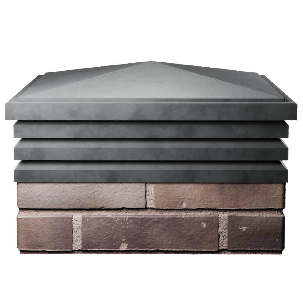 Колпак Zking Бона ХайТек Серый на столб 2х2 кирпича (513х513мм) Минск фото