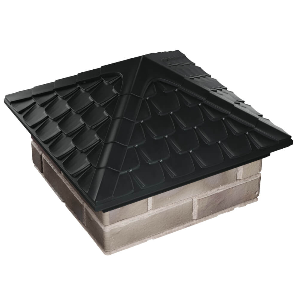 Колпак Zking Эльбрус Черный на столб 1.5х1.5 кирпича (385х385мм) в Минске фото