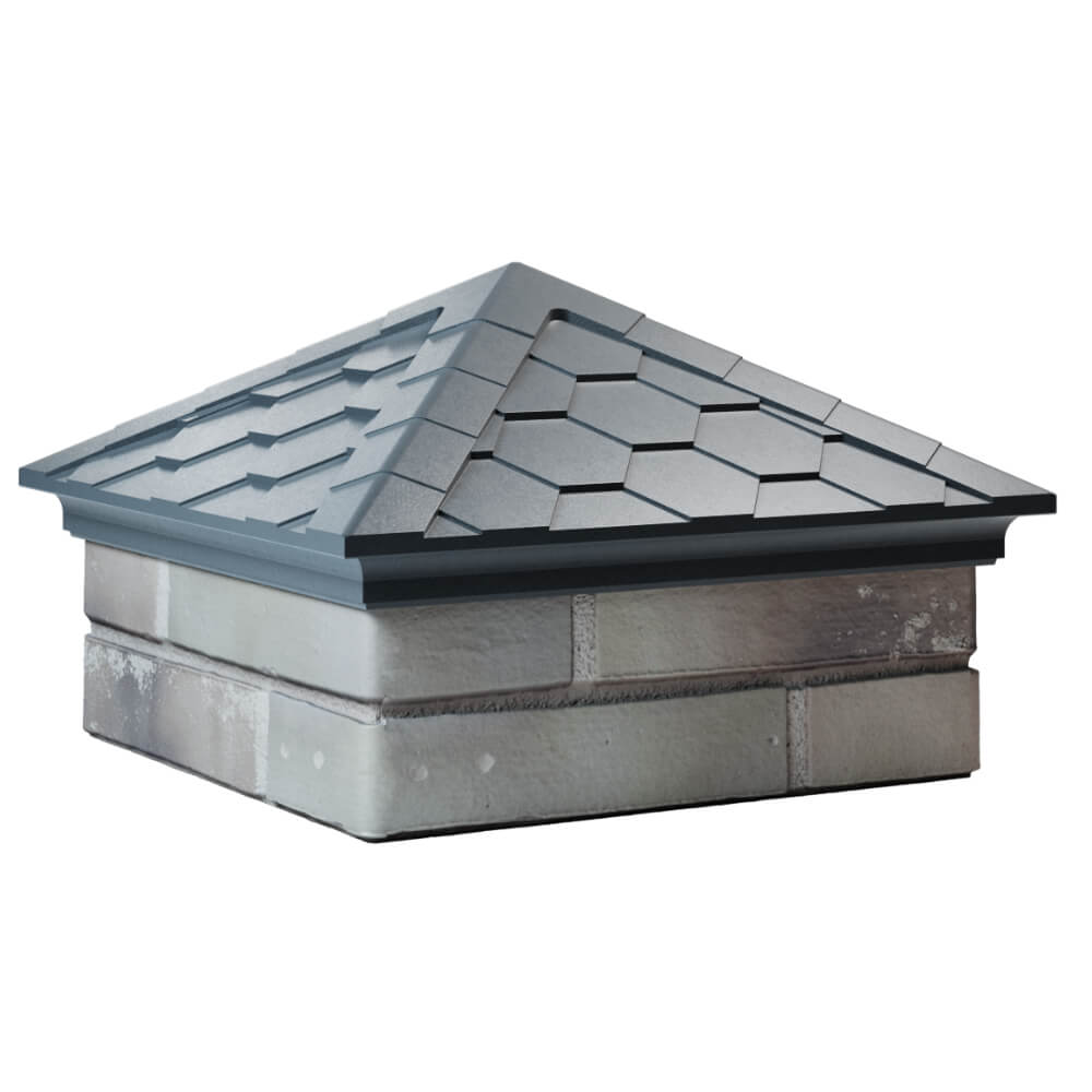 Колпак Zking Эверест Серый на столб 1.5х1.5 кирпича (390х390мм) в Минске фото