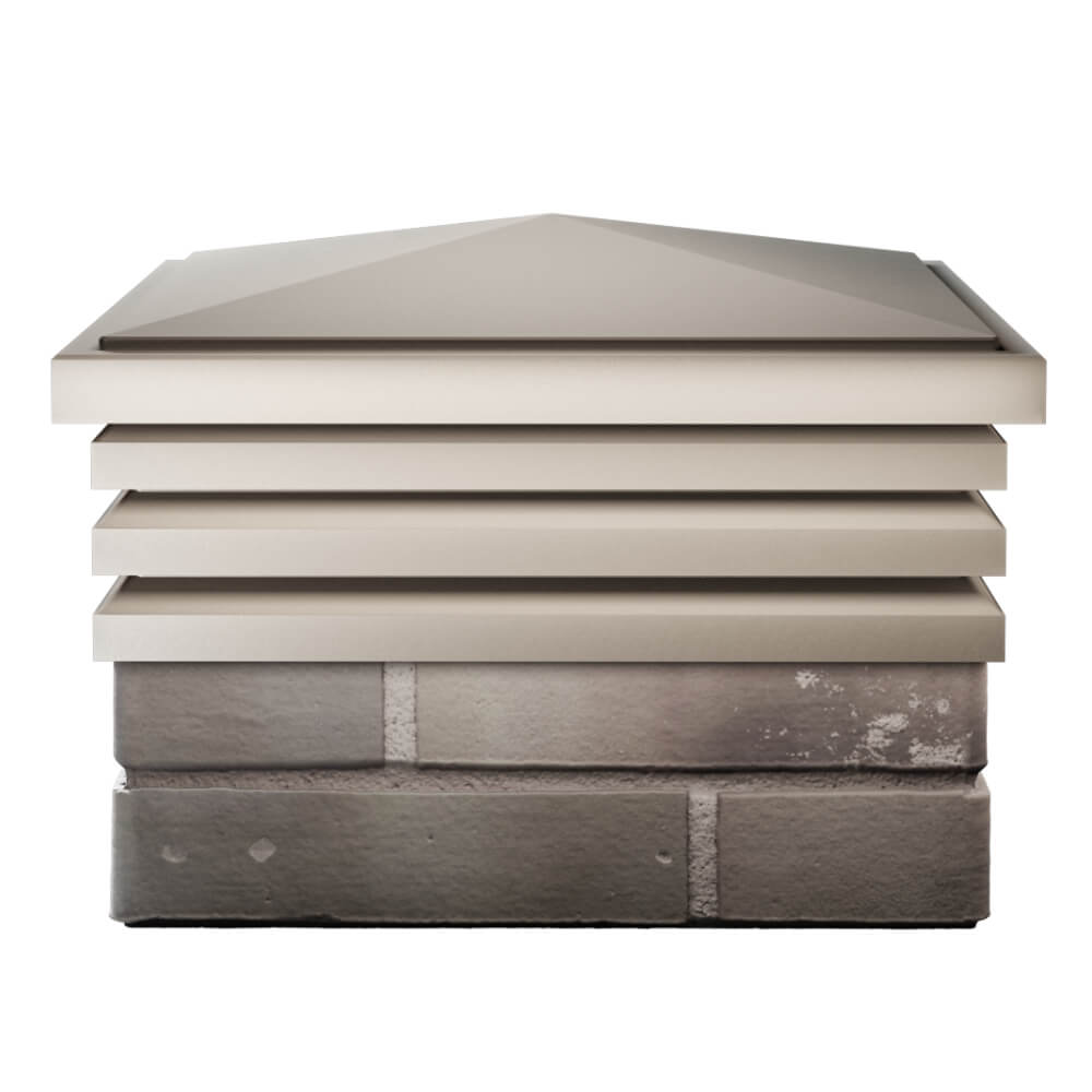 Колпак Zking Бона ХайТек Бежевый на столб 1.5х1.5 кирпича (385х385мм) Минск фото