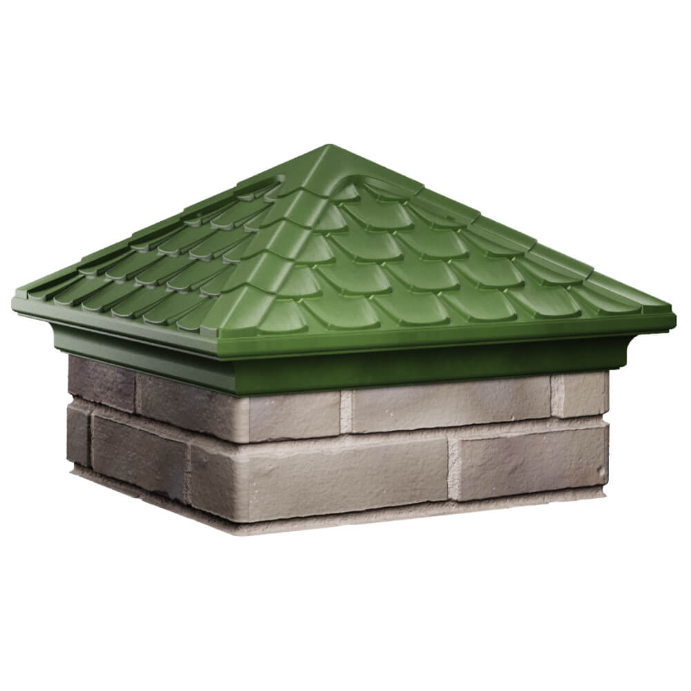 Колпак Zking Эльбрус Зеленый на столб 1.5х1.5 кирпича (385х385мм) в Минске фото