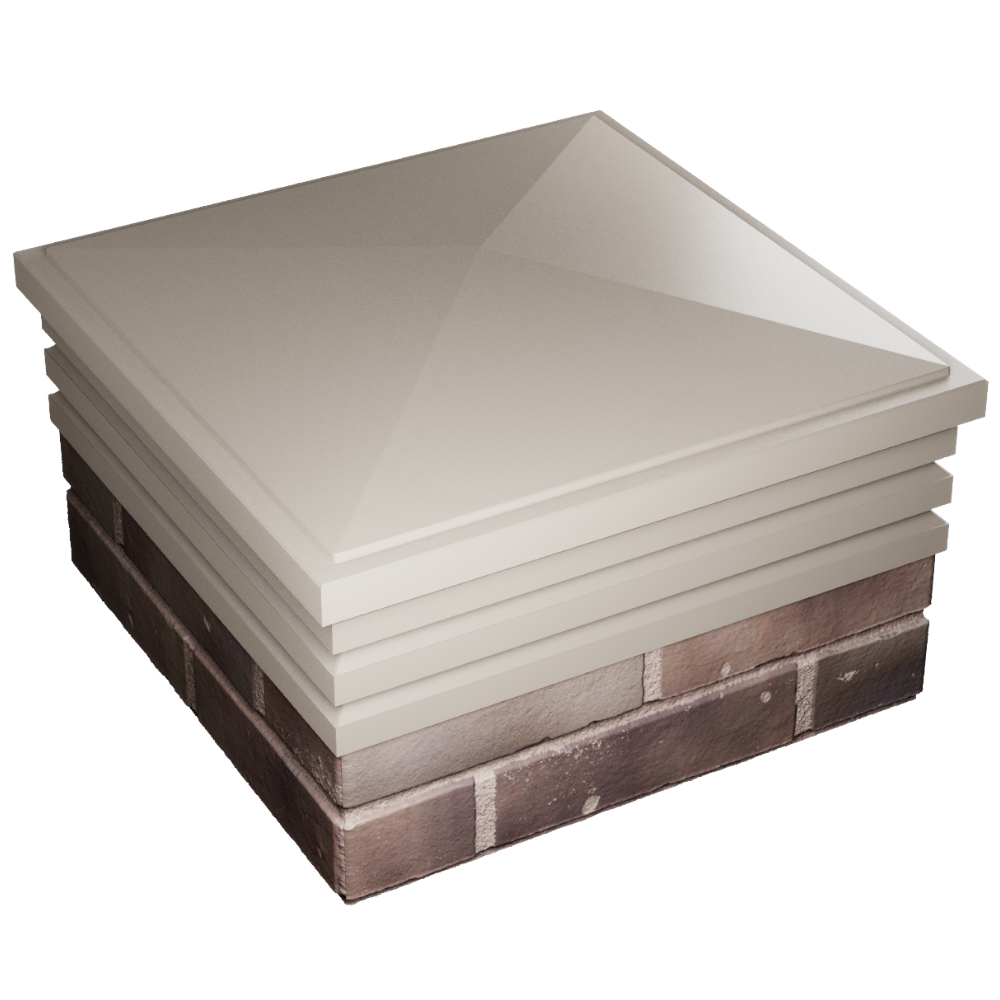 Колпак Zking Бона ХайТек Бежевый на столб 2х2 кирпича (513х513мм) в Минске фото