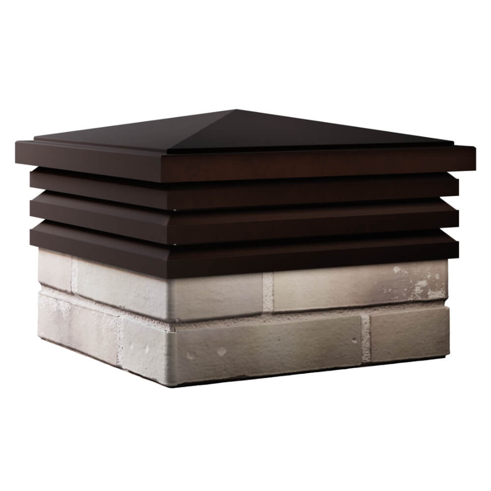 Колпак Zking Бона ХайТек Коричневый на столб 1.5х1.5 кирпича (385х385мм) в Минске фото