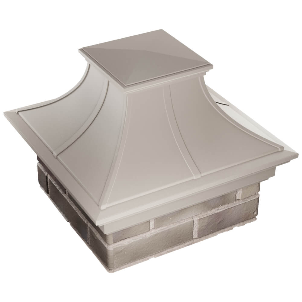 Колпак Zking Монблан Премиум Бежевый на столб 1.5х1.5 кирпича (385х385мм) в Минске фото