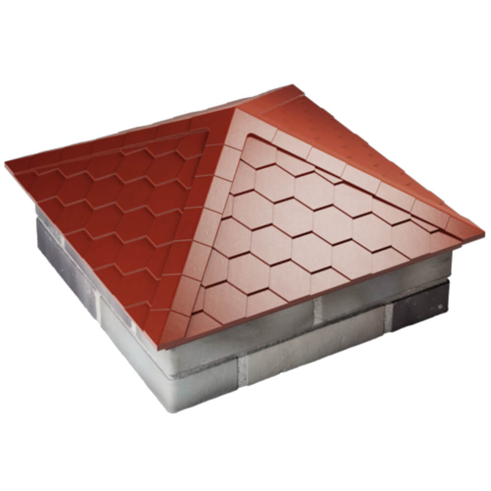 Колпак Zking Эверест Красный на столб 2х2 кирпича (535х535мм) Минск фото